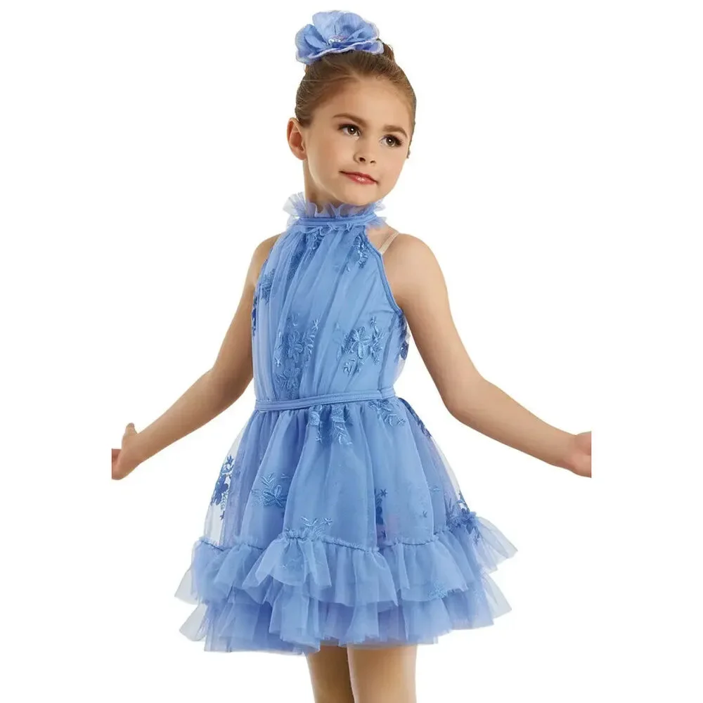 Pre-Owned Dance Costume Small Child Blue Weissman 11321 Lyrical Ballet Contempo